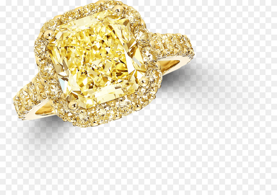 Diamond Ring Icon Radiant Cut Graff Yellow Diamond Ring, Accessories, Gemstone, Gold, Jewelry Free Transparent Png