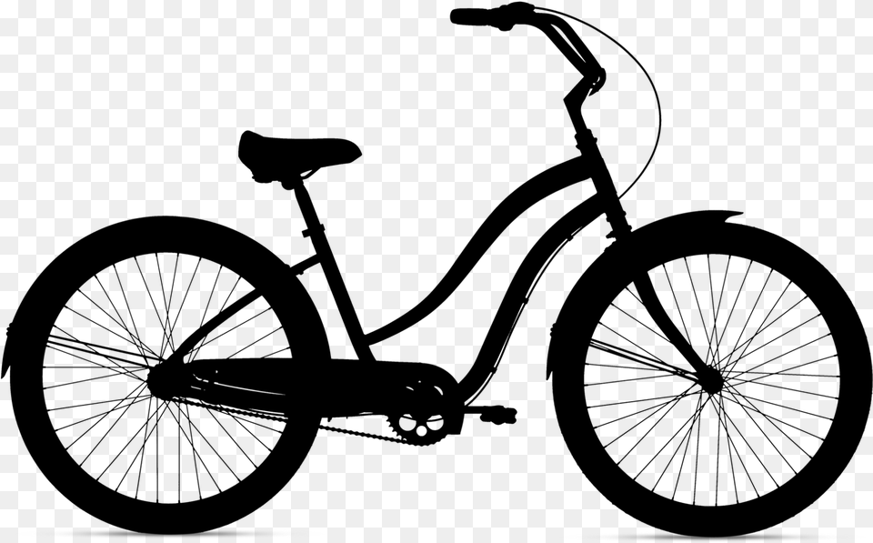 Dirt Bike Silhouette Beach Cruiser, Gray Free Transparent Png