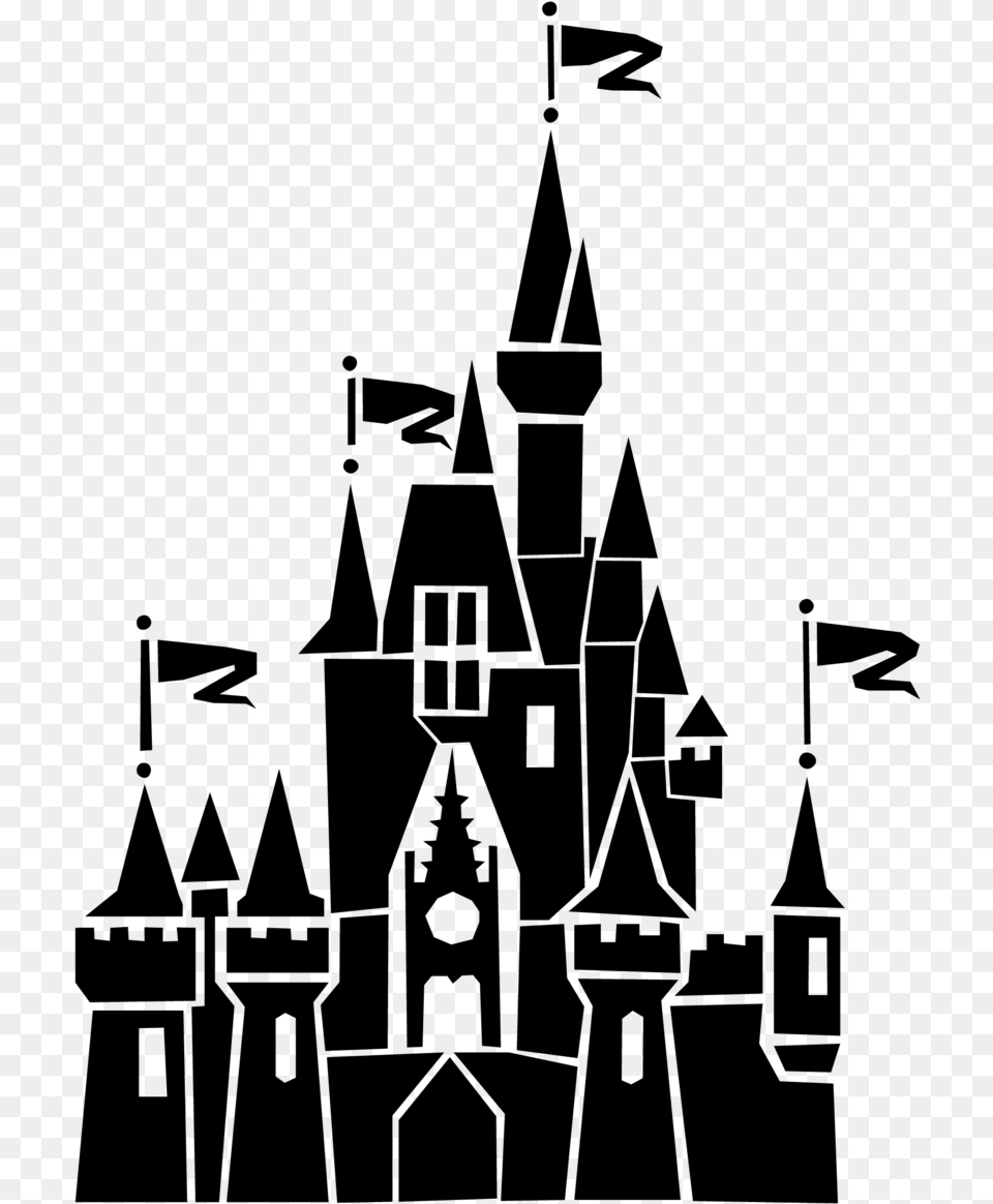 Transparent Disney Castle Download Disney World Magic Kingdom Logo, Gray Png
