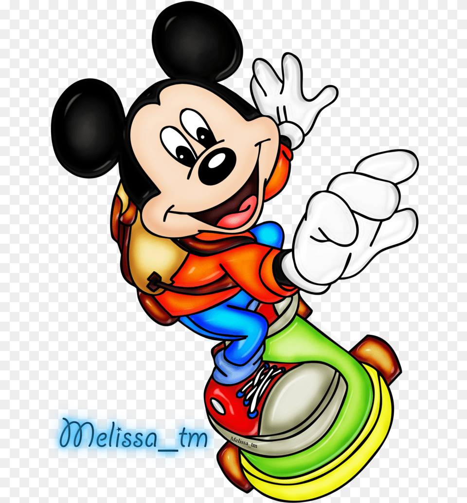Transparent Disney Clip Art Mickey Mouse On Skateboard, Baby, Person Png Image
