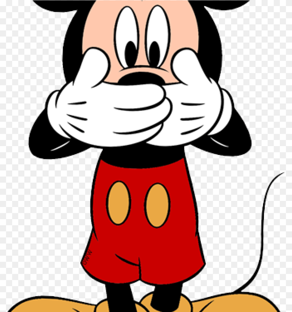 Disney Clipart Mickey Mouse Cover His Mouth, Cartoon, Baby, Person Free Transparent Png