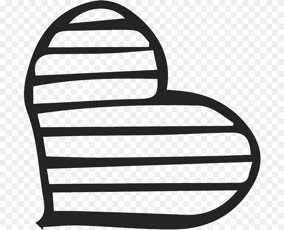 Transparent Distressed Heart Clipart Black And White Striped Heart, Clothing, Hat, Cap, Home Decor Free Png Download