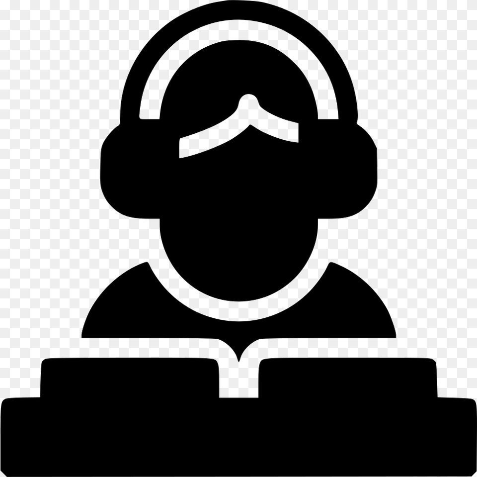 Dj Clipart Black And White People Listen To Music Icon, Stencil, Electronics, Bulldozer, Machine Free Transparent Png