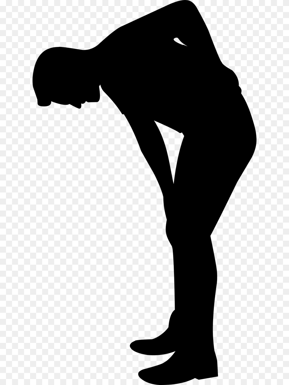 Transparent Doctor Silhouette Silhouette Of Person Bending Over, Adult, Male, Man, Clothing Free Png