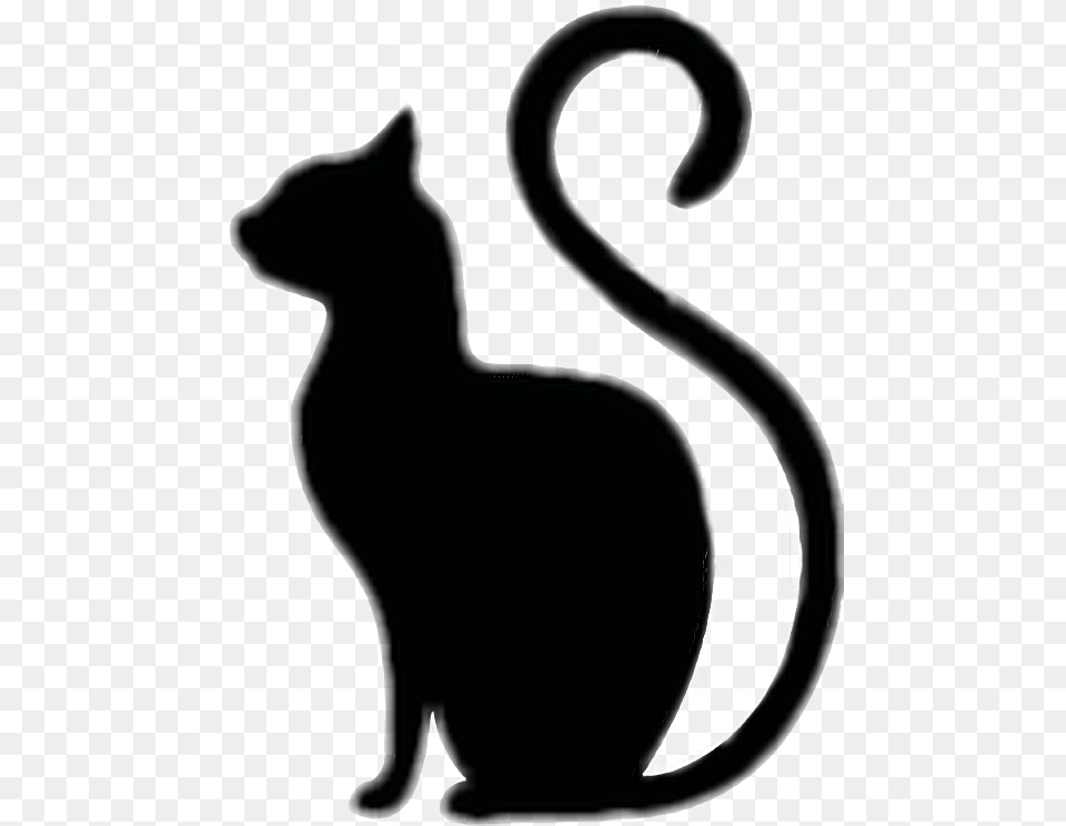 Dog And Cat Silhouettes Clipart Black Cat Profile Tattoo, Silhouette, Animal, Mammal, Pet Free Transparent Png
