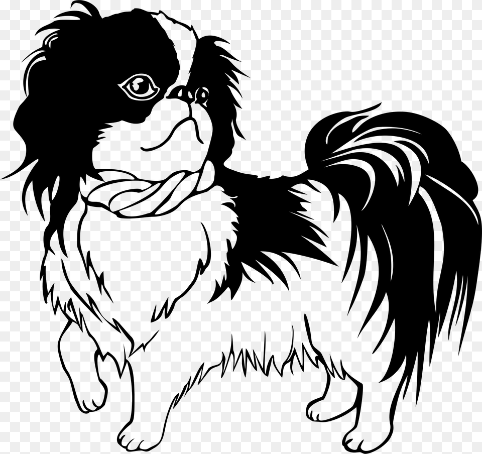 Transparent Dog Clipart Black And White Shih Tzu Svg, Gray Free Png Download