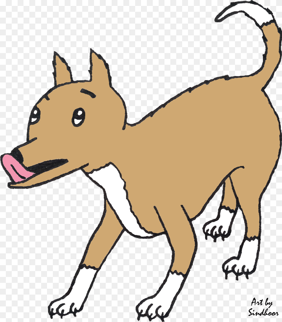 Transparent Dog Sniffing Ground Clipart Cartoon Dog Licking, Baby, Person, Animal, Canine Free Png
