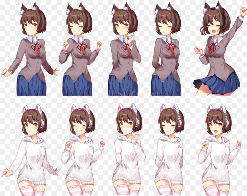 Transparent Doki Doki Doki Doki Literature Club Sprites, Book, Comics, Publication, Baby Png