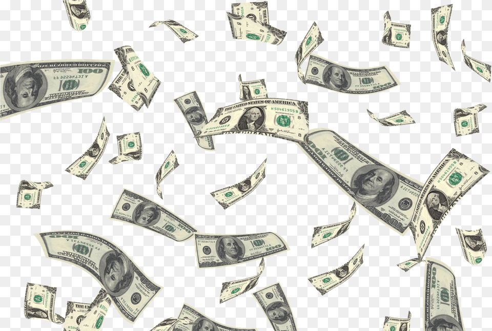 Transparent Dollar Bills Raining Dollar Bills, Money, Person, Face, Head Free Png