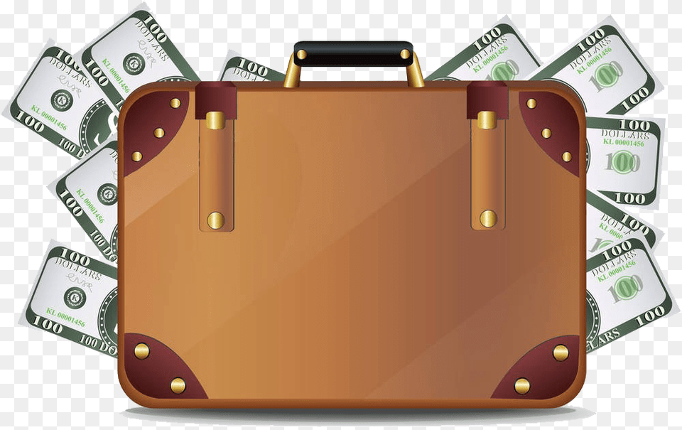 Transparent Dollars Clipart Suitcase With Money, Bag, Briefcase, Baggage Free Png Download
