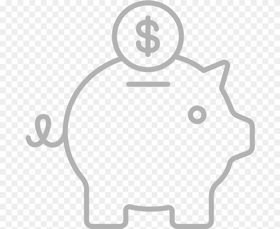 Transparent Don T Litter Clipart Piggy Bank Icon Grey Line, Piggy Bank, Stencil, Ammunition, Grenade Free Png