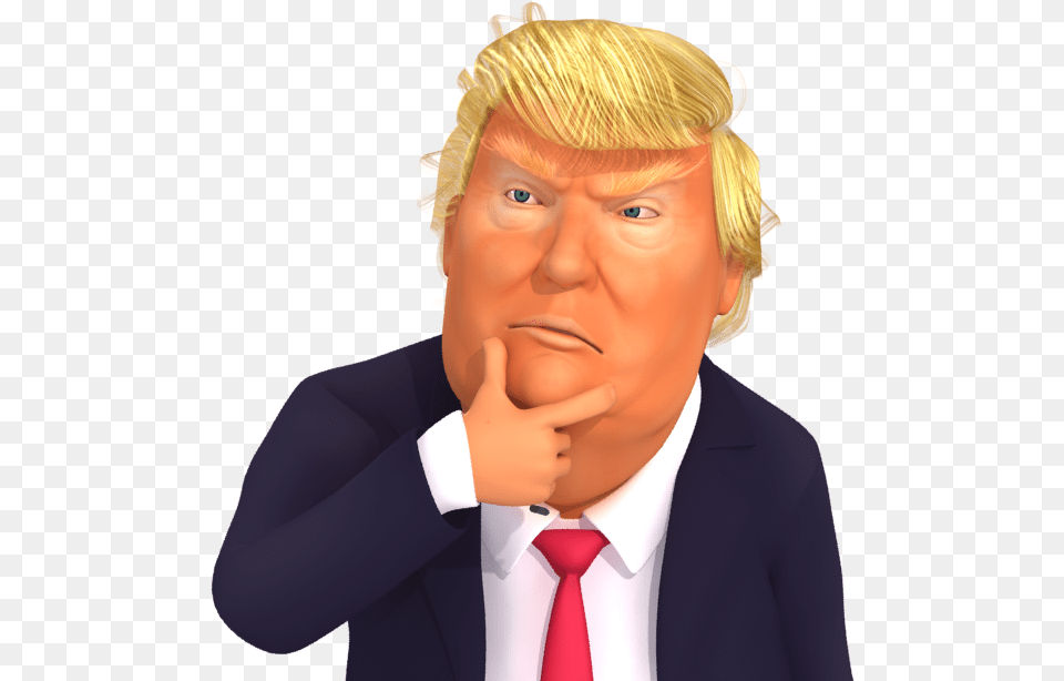 Transparent Donald Trump Clipart Donald Trump Thinking Emoji, Accessories, Tie, Portrait, Face Png Image