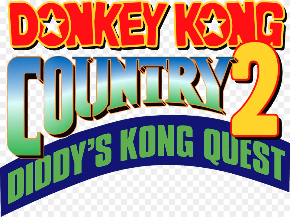 Transparent Donkey Kong Country Donkey Kong Country 2 Diddy39s Kong Quest Logo, Text, Scoreboard Png Image