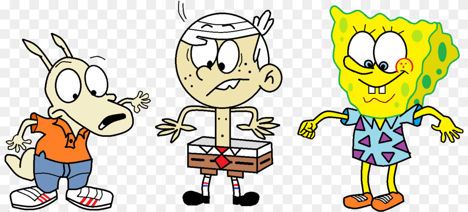 Transparent Doodlebob Spongebob And Lincoln Loud, Baby, Person, Cartoon, Face Png Image