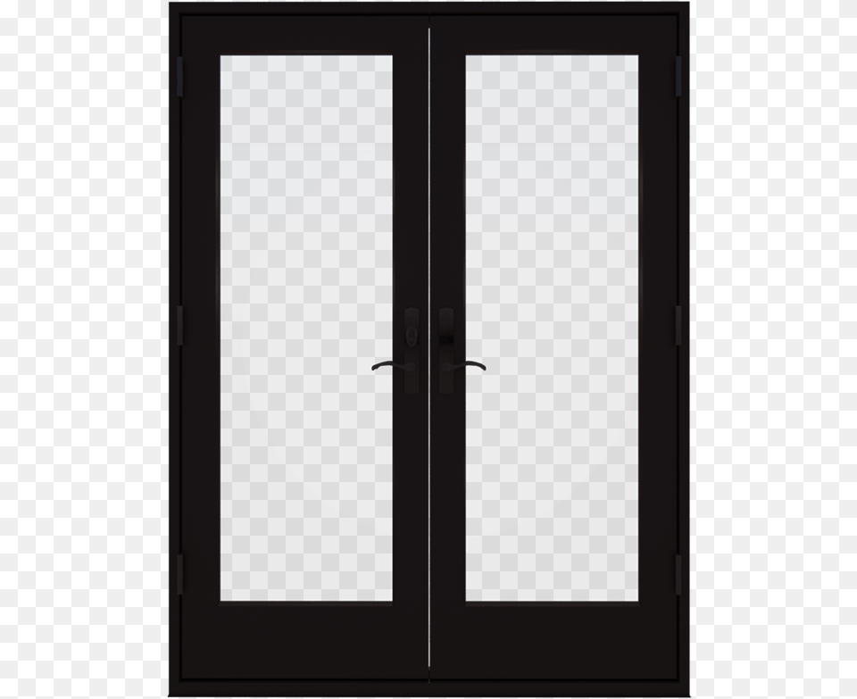Transparent Door Black Fiberglass French Doors, Architecture, Building, French Door, House Free Png Download