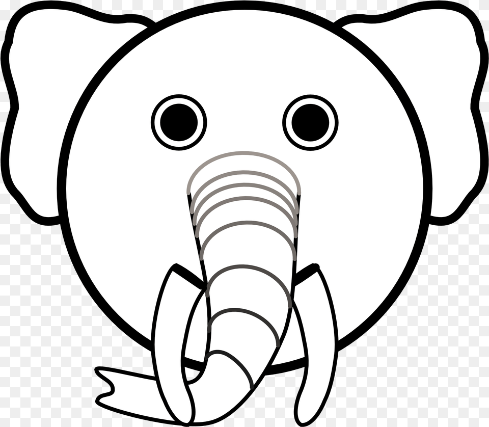 Transparent Dory Clipart Head Elephant Clipart Black And White, Animal, Mammal, Wildlife, Electronics Png