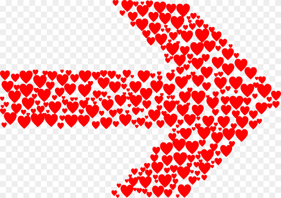 Transparent Download Hearts Transparent Stickpng Right Arrow With Hearts, Pattern Free Png