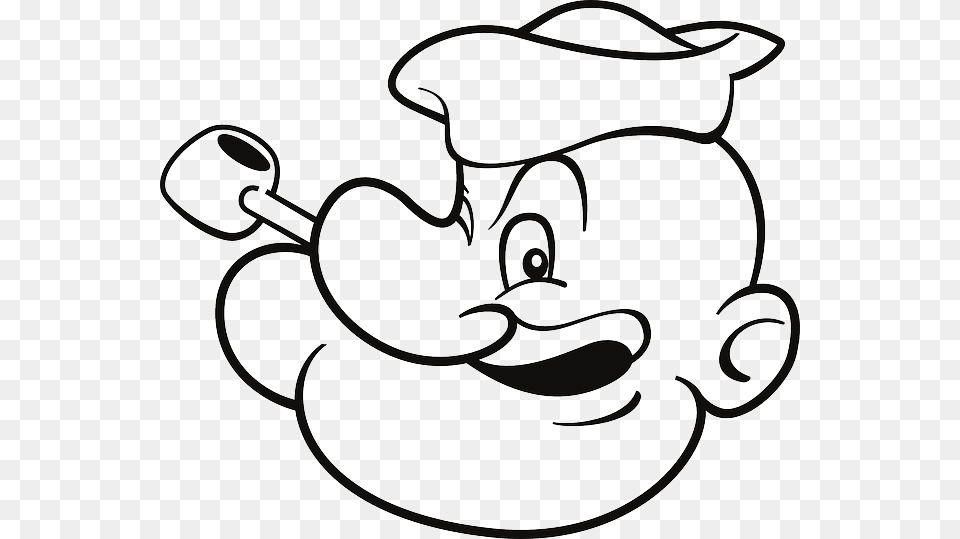 Transparent The Sailor Man At Getdrawings Popeye Coloring Pages, Stencil, Cutlery, Art Free Png Download