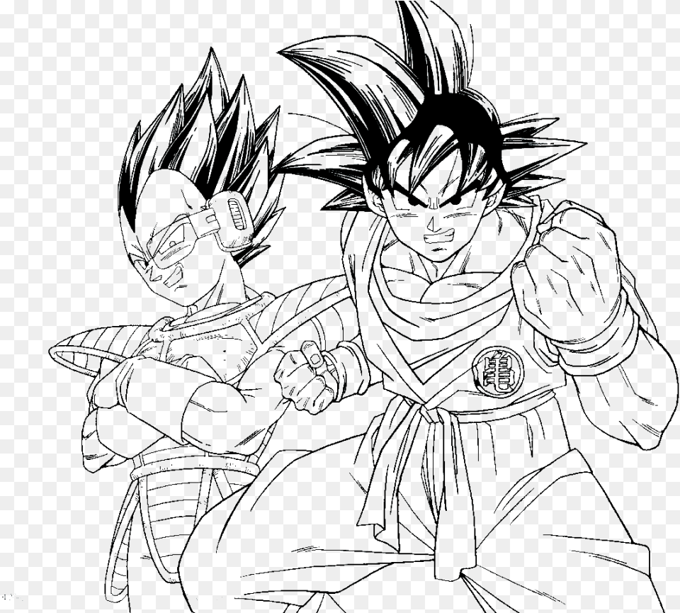 Dragon Ball Fighterz Goku Vs Vegeta Coloring Pages, Person, Black Free Transparent Png