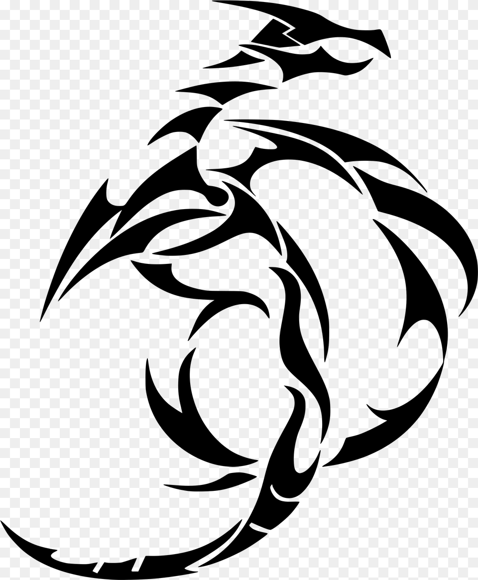 Transparent Dragon Clip Art, Gray Png Image