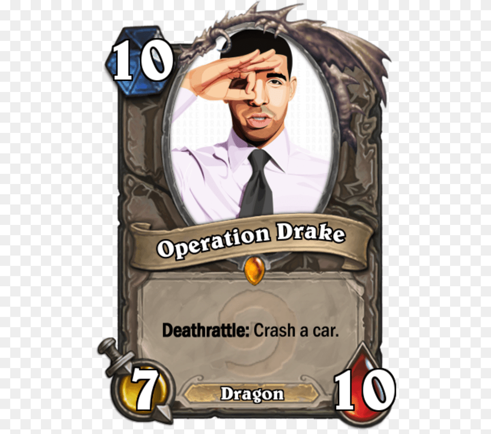 Transparent Drake Cartoon Hearthstone Card Meme, Accessories, Tie, Formal Wear, Advertisement Png Image