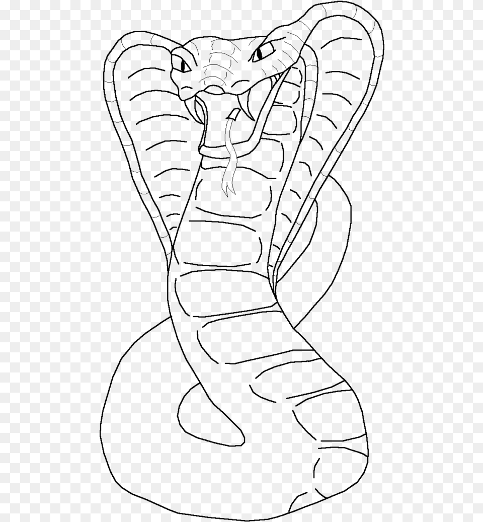 Transparent Drawing Instructions King Cobra Drawing Of Cobra Head, Gray Free Png