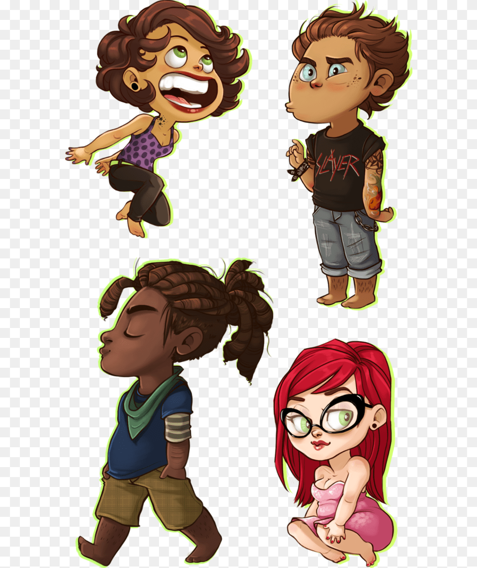 Transparent Dreadlocks Clipart Dreads Chibi, Book, Comics, Publication, Baby Free Png