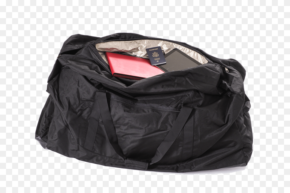 Transparent Duffle Bag Open Black Duffle Bag, Clothing, Coat, Accessories, Handbag Free Png Download