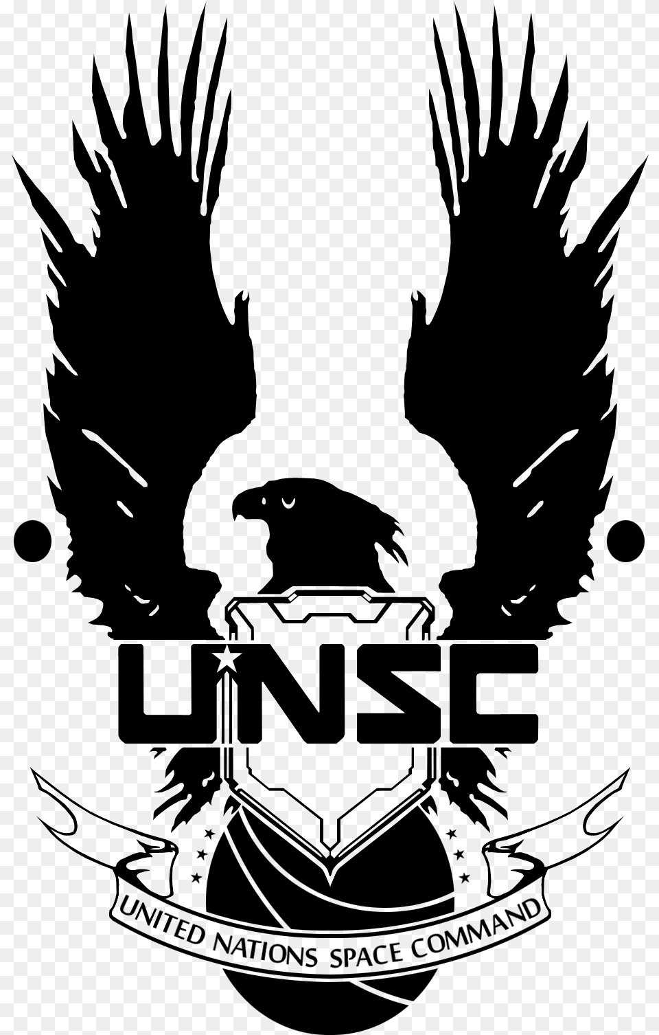 Eagle Outline Unsc Halo Logo, Gray Free Transparent Png