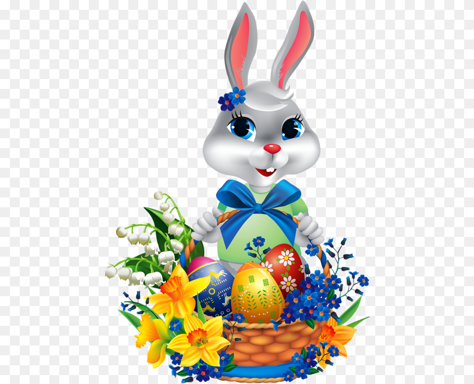 Transparent Easter Bunny Easter Basket Food For Easter Easter Bunny Happy Easter, Egg, Baby, Person Free Png