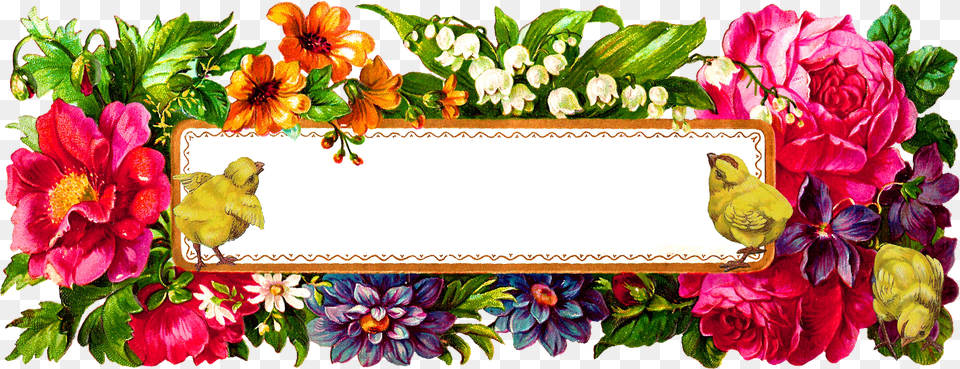 Transparent Easter Chicks Rectangle Floral Frame, Art, Plant, Petal, Floral Design Free Png Download