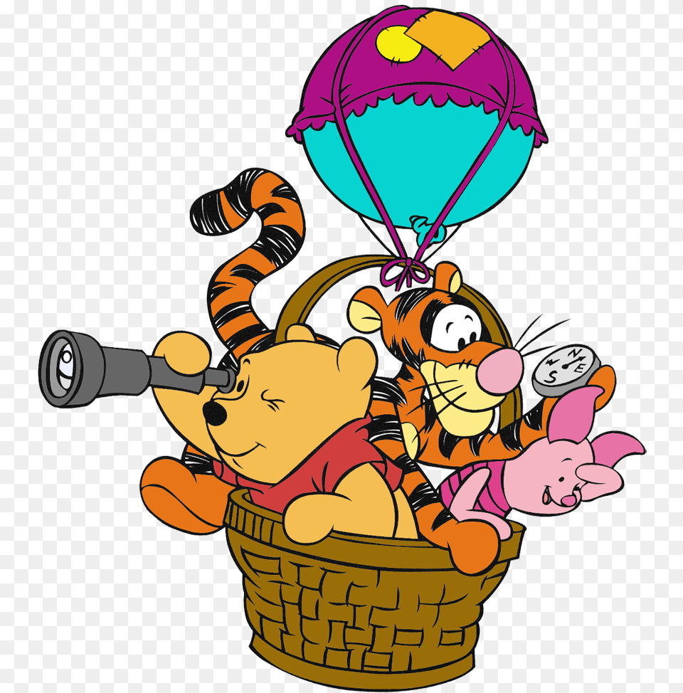 Transparent Eeyore Clipart Winnie The Pooh With Friends Balloon, Basket, Baby, Person, Cartoon Free Png Download
