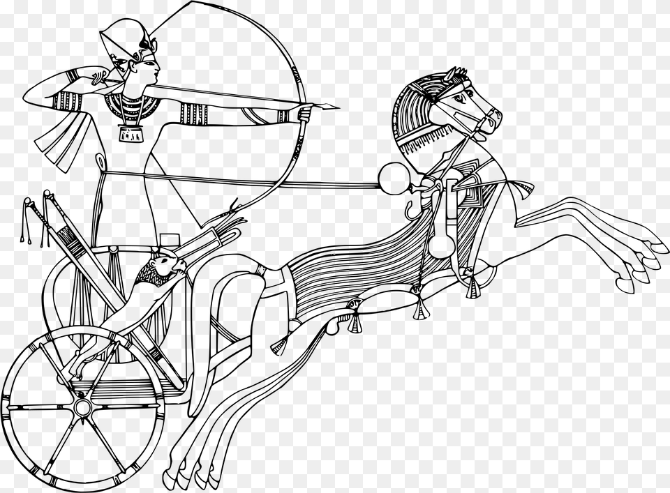 Transparent Egypt Clipart Egyptian Chariots Coloring Page, Gray Png