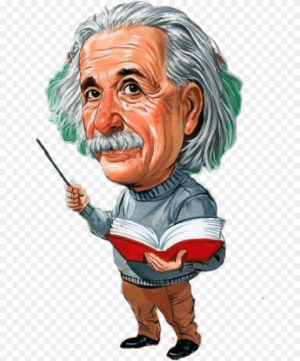 Transparent Einstein Cartoon Albert Einstein Cartoon Transparent, Portrait, Photography, Person, Face Free Png