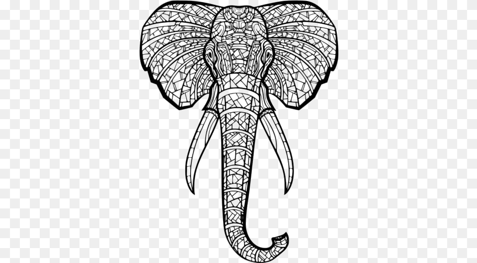 Transparent Elephant Mandala Dessin D Elephant, Animal, Mammal, Wildlife, Cross Png