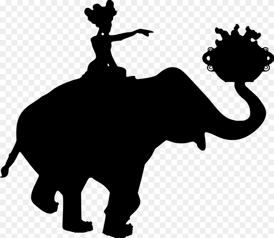 Transparent Elephant Mandala Elephant Woman Silhouette, Gray Png Image