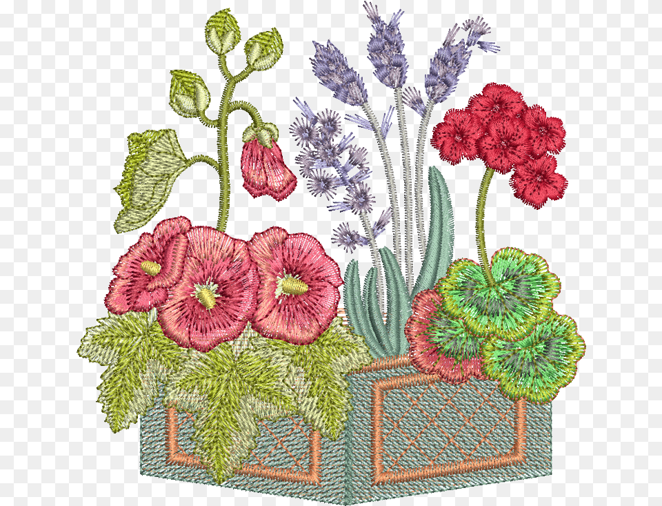 Transparent Embroidered Flowers Transparent Embroidered Flower, Embroidery, Pattern, Plant, Art Free Png