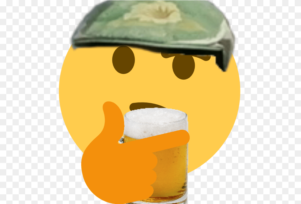 Transparent Emoji Thinking Thinking Emoji Meme Thonk, Alcohol, Beer, Beverage, Glass Png Image