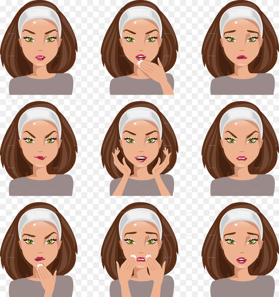 Transparent Emotions Face Emotions For Women, Head, Person, Adult, Female Free Png