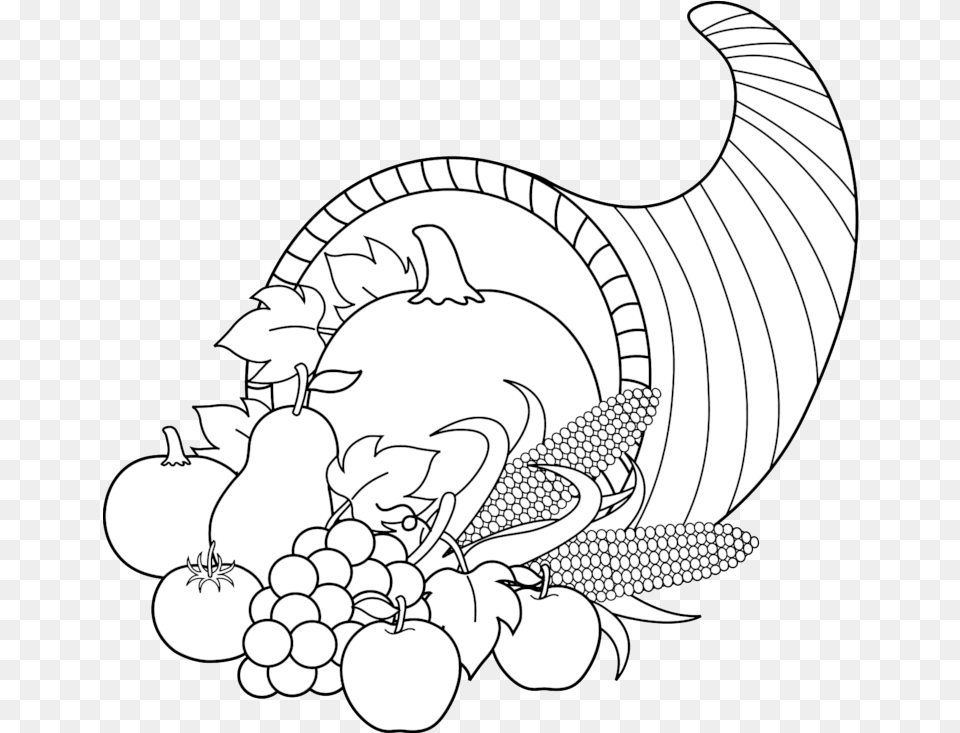 Transparent Empty Cornucopia Cornucopia Clipart Black And White, Art, Drawing, Baby, Person Png Image