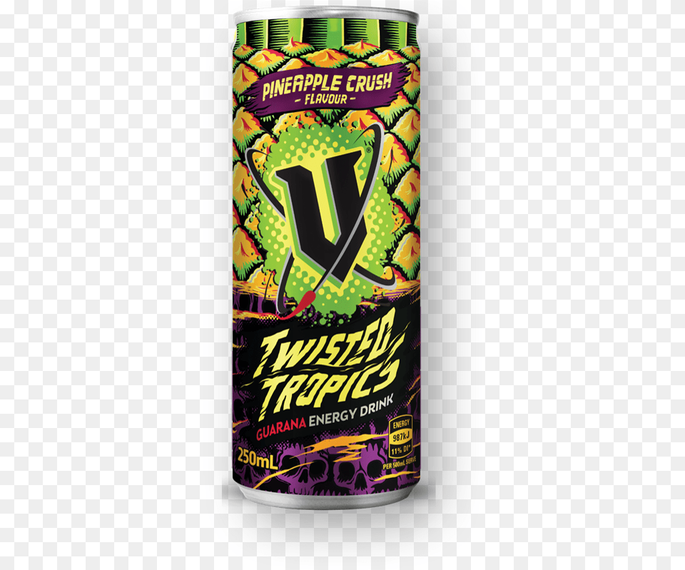 Transparent Energy Drinks V Energy Twisted Tropics, Can, Tin Png Image