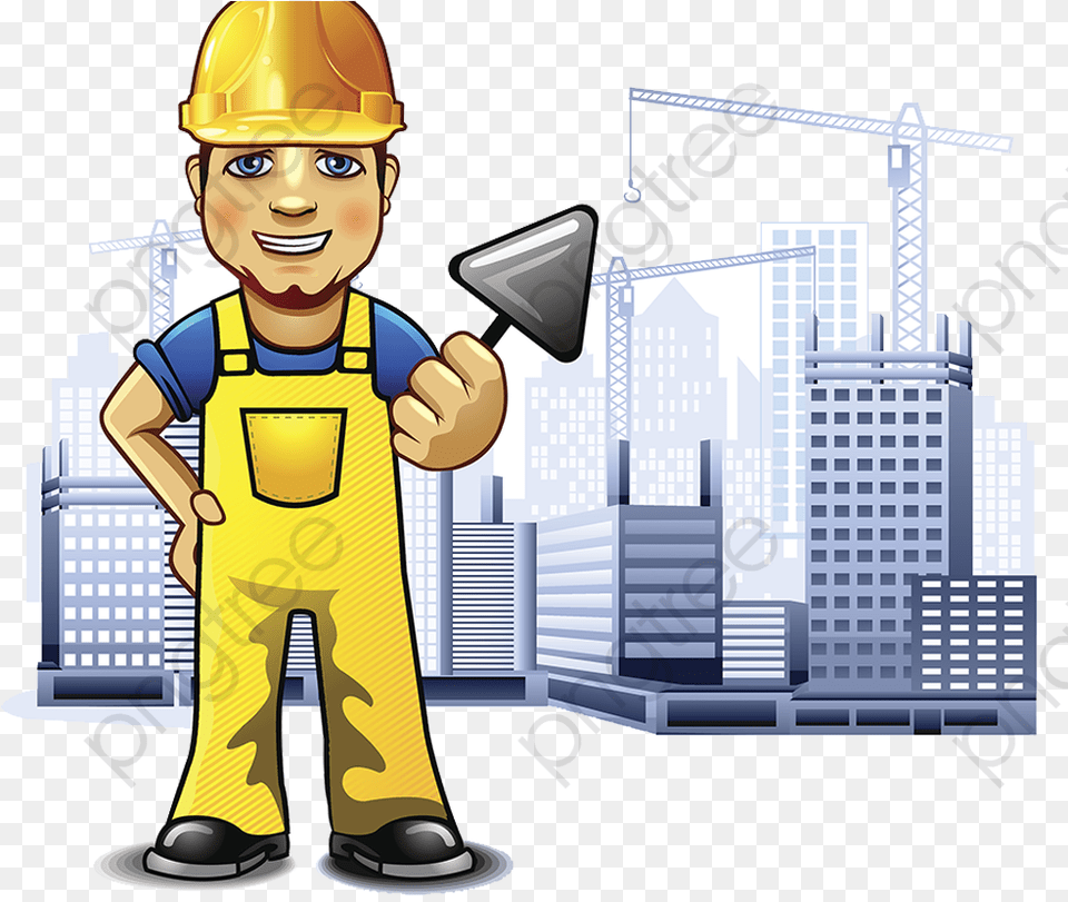 Transparent Engineering Clipart Transparent Construction Worker Cartoon, Person, City, Male, Boy Png Image