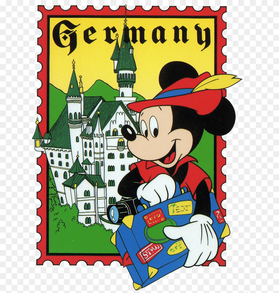 Epcot Disney Stamps Of Countries Cartoon, Book, Comics, Publication, Person Free Transparent Png