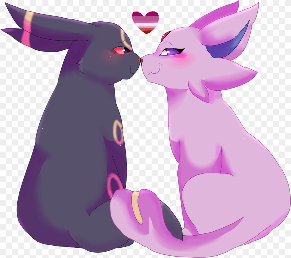 Transparent Espeon Umbreon And Espeon Kiss, Purple, Animal, Mammal, Cat Png Image