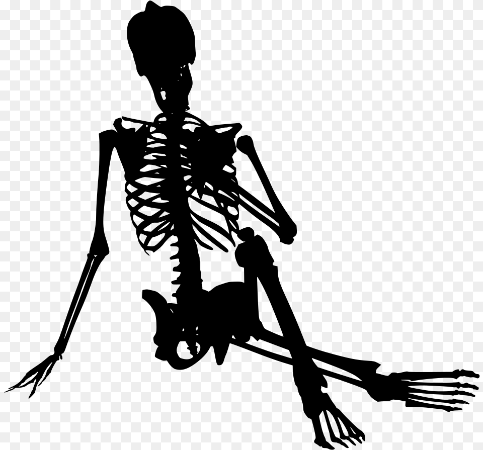 Transparent Esqueleto Skeleton With Cowboy Hat, Gray Free Png