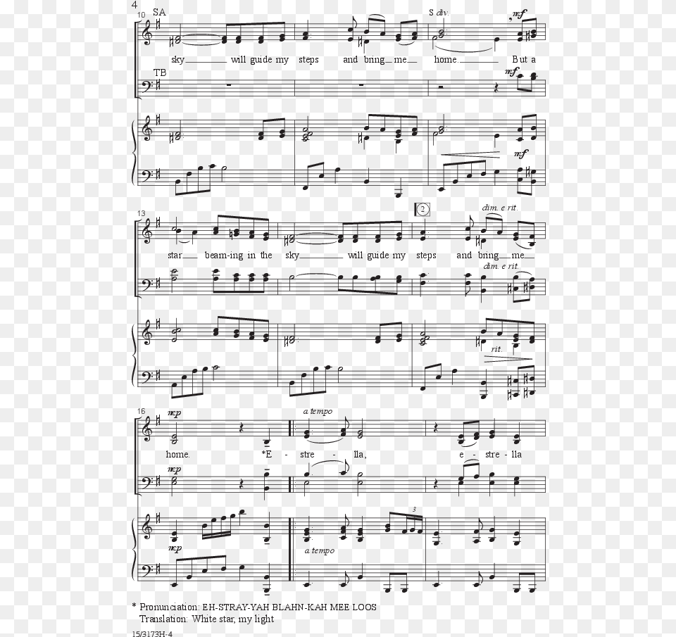 Transparent Estrella Blanca Sheet Music Free Png Download