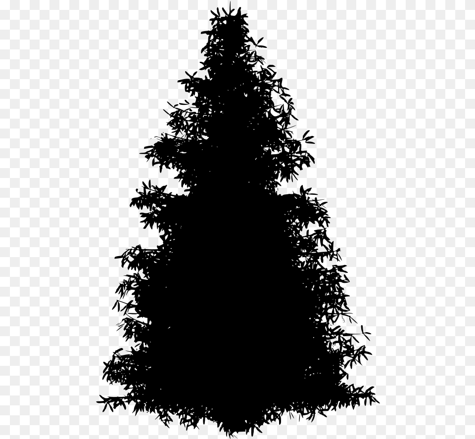 Transparent Evergreen Branch Painted Tree, Gray Png