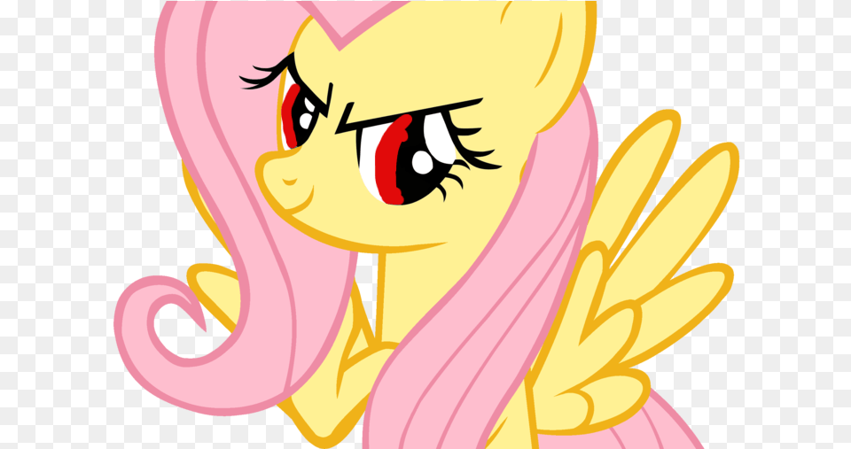 Evil Red Eyes Fluttershy Red Eyes Evil, Baby, Book, Comics, Person Free Transparent Png
