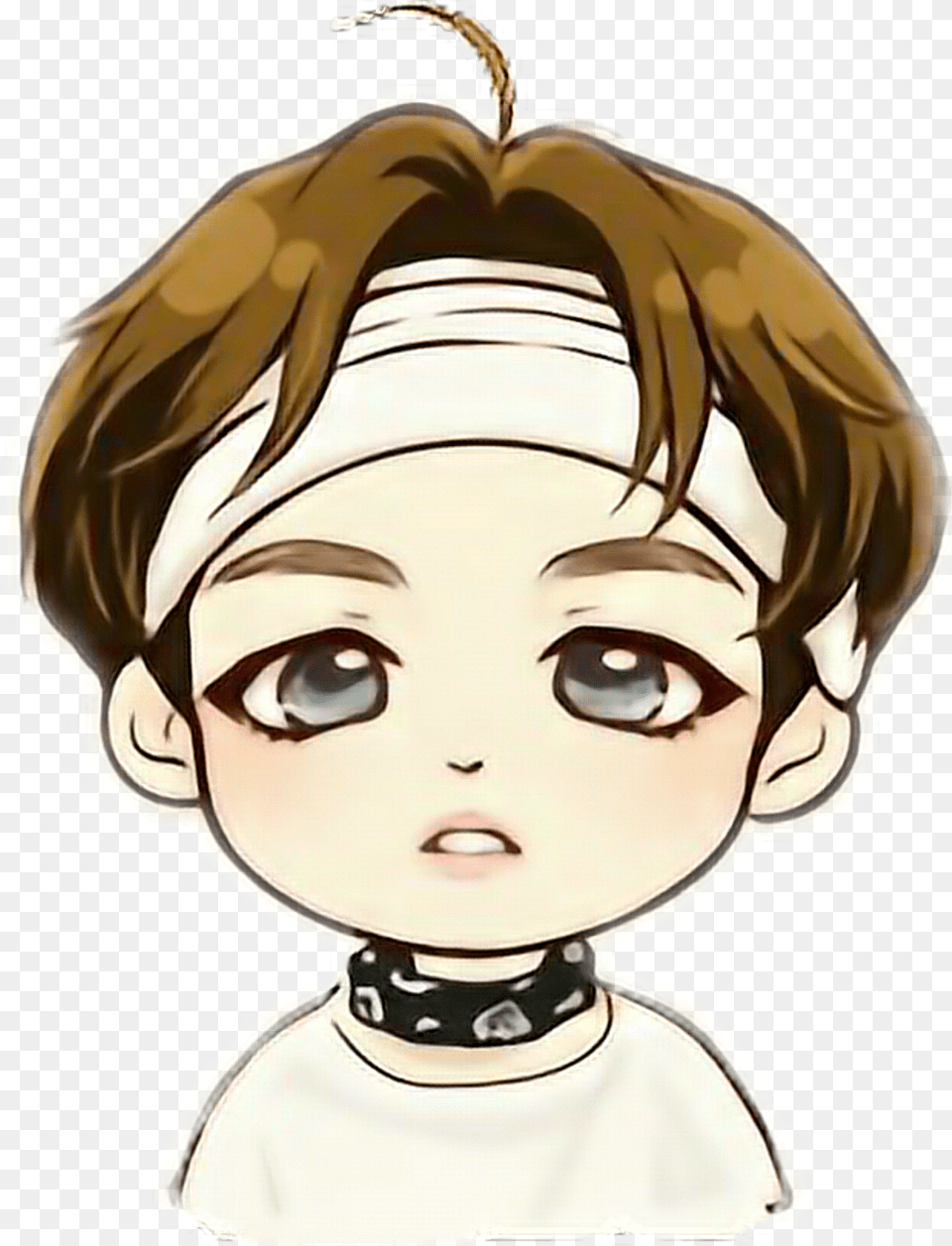 Transparent Face Bandana Cartoon Bts V Drawing, Baby, Book, Comics, Person Free Png