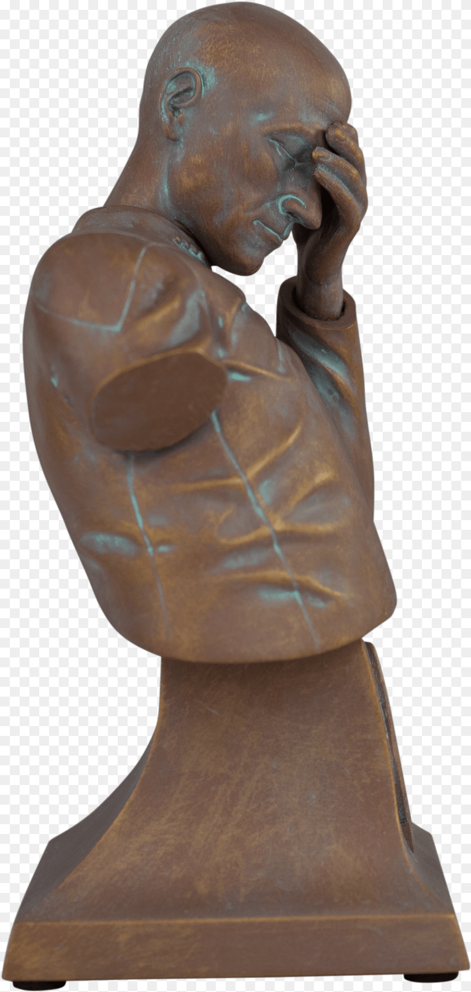 Transparent Facepalm Bronze Sculpture, Adult, Person, Man, Male Png Image